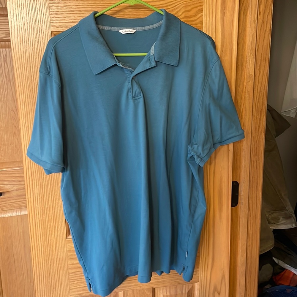 Calvin Klein teal polo shirt